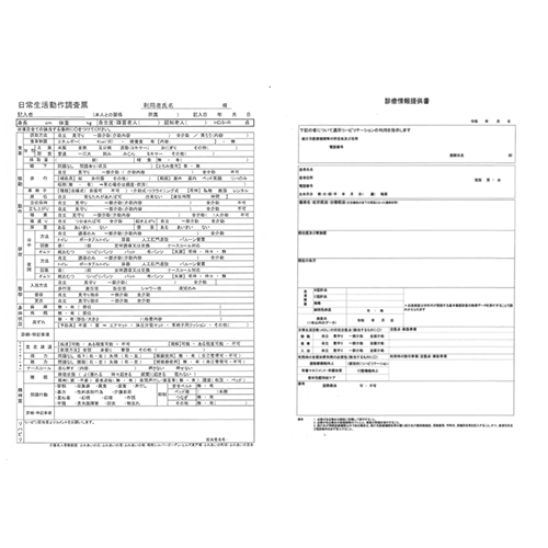 日常生活動作調査票・診療情報提供書（通所リハビリテーション）