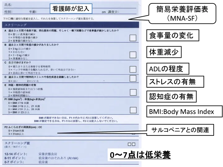 簡易栄養評価表（MNA-SF）[イメージ]