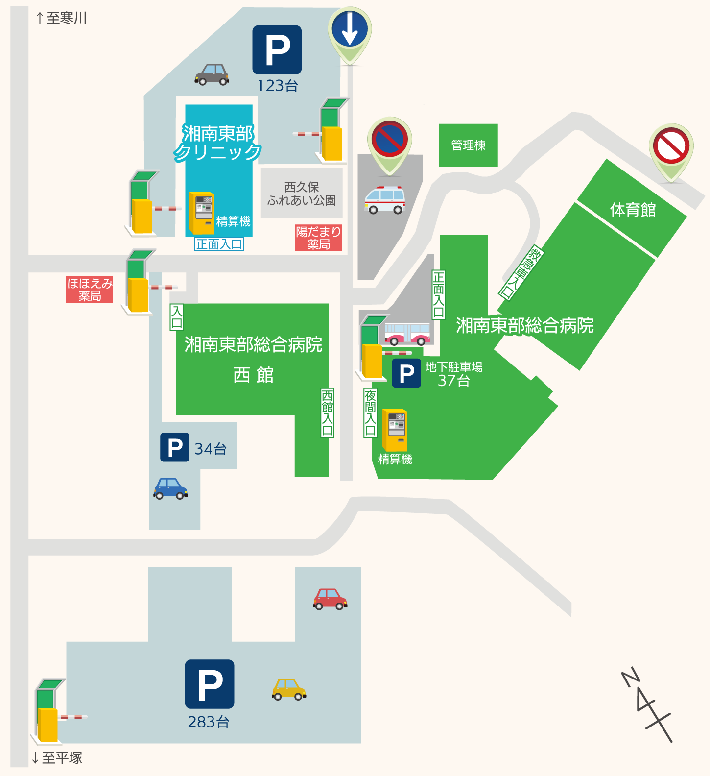 湘南東部総合病院駐車場[地図]
