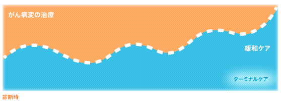 がん病変の治療とターミナルケアの割合[図]